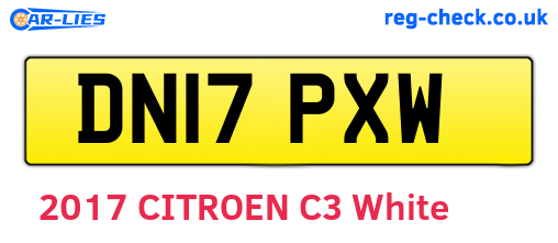 DN17PXW are the vehicle registration plates.