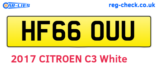 HF66OUU are the vehicle registration plates.