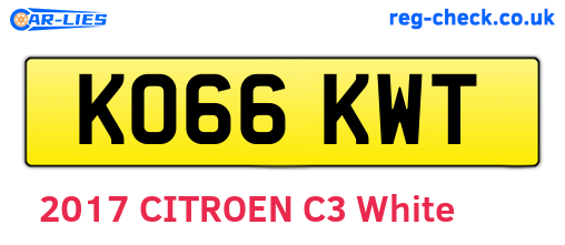 KO66KWT are the vehicle registration plates.