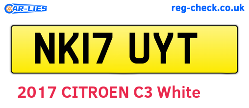 NK17UYT are the vehicle registration plates.