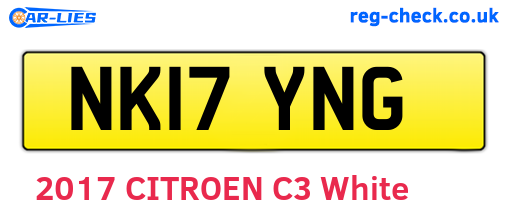 NK17YNG are the vehicle registration plates.