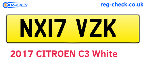 NX17VZK are the vehicle registration plates.