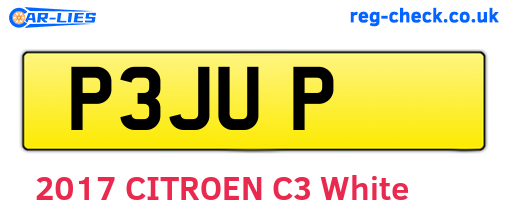 P3JUP are the vehicle registration plates.