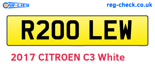 R200LEW are the vehicle registration plates.
