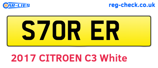 S70RER are the vehicle registration plates.