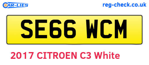 SE66WCM are the vehicle registration plates.