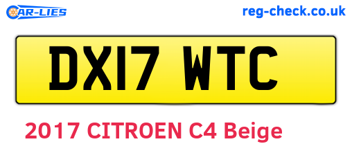 DX17WTC are the vehicle registration plates.