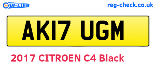 AK17UGM are the vehicle registration plates.