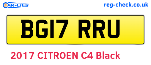 BG17RRU are the vehicle registration plates.