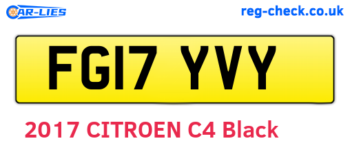 FG17YVY are the vehicle registration plates.
