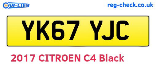 YK67YJC are the vehicle registration plates.