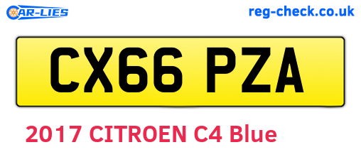 CX66PZA are the vehicle registration plates.