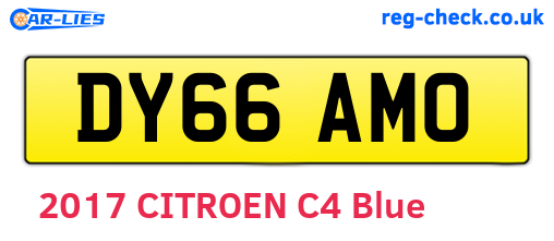 DY66AMO are the vehicle registration plates.