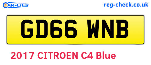GD66WNB are the vehicle registration plates.