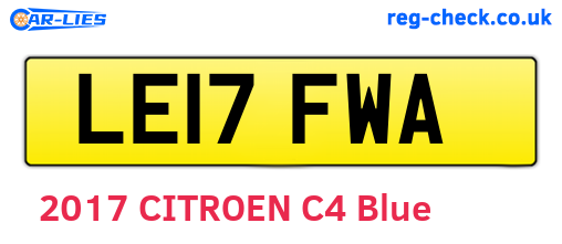 LE17FWA are the vehicle registration plates.
