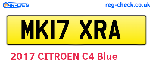 MK17XRA are the vehicle registration plates.