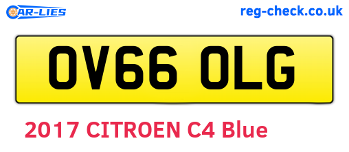 OV66OLG are the vehicle registration plates.