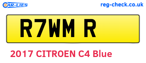 R7WMR are the vehicle registration plates.