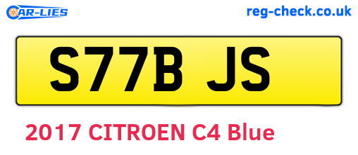 S77BJS are the vehicle registration plates.