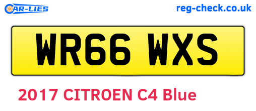 WR66WXS are the vehicle registration plates.
