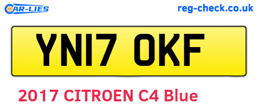 YN17OKF are the vehicle registration plates.