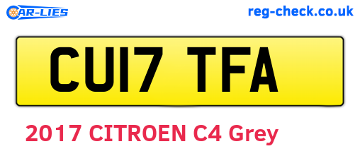 CU17TFA are the vehicle registration plates.