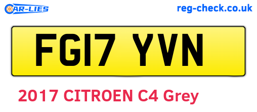 FG17YVN are the vehicle registration plates.