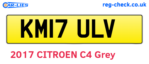 KM17ULV are the vehicle registration plates.