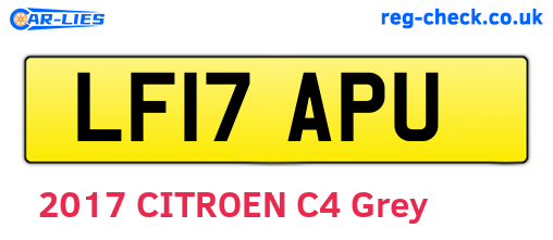 LF17APU are the vehicle registration plates.