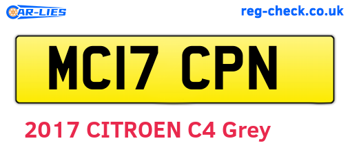 MC17CPN are the vehicle registration plates.