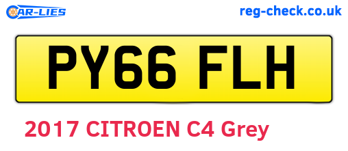 PY66FLH are the vehicle registration plates.