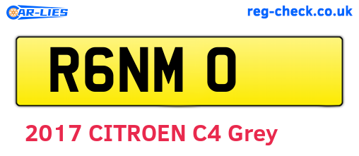 R6NMO are the vehicle registration plates.