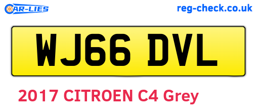 WJ66DVL are the vehicle registration plates.