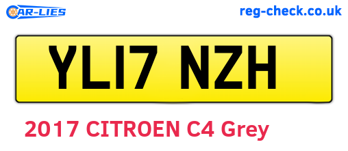 YL17NZH are the vehicle registration plates.