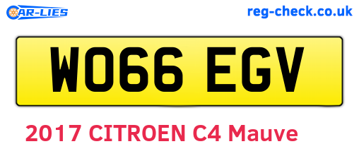 WO66EGV are the vehicle registration plates.