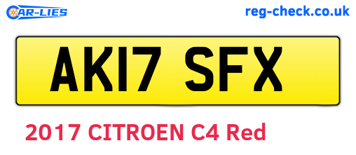 AK17SFX are the vehicle registration plates.