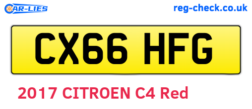 CX66HFG are the vehicle registration plates.