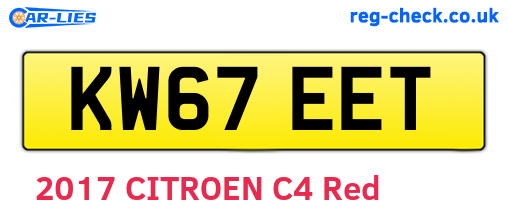KW67EET are the vehicle registration plates.