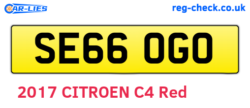 SE66OGO are the vehicle registration plates.
