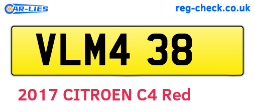 VLM438 are the vehicle registration plates.