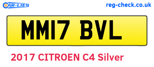 MM17BVL are the vehicle registration plates.