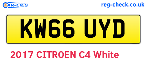 KW66UYD are the vehicle registration plates.