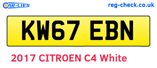 KW67EBN are the vehicle registration plates.