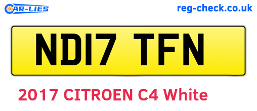 ND17TFN are the vehicle registration plates.