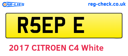 R5EPE are the vehicle registration plates.