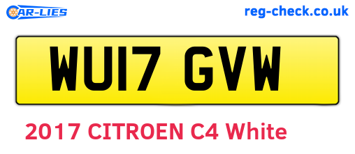 WU17GVW are the vehicle registration plates.