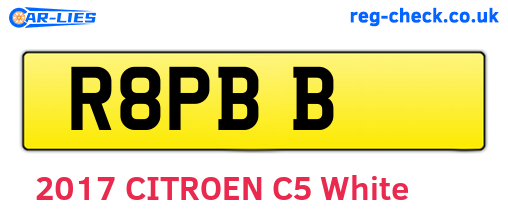 R8PBB are the vehicle registration plates.