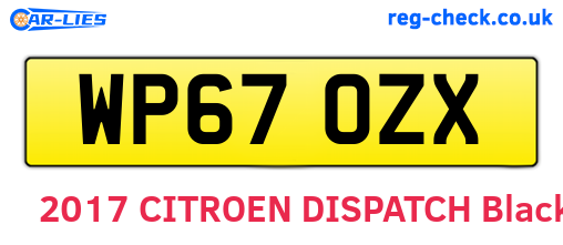 WP67OZX are the vehicle registration plates.