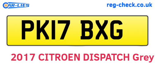PK17BXG are the vehicle registration plates.
