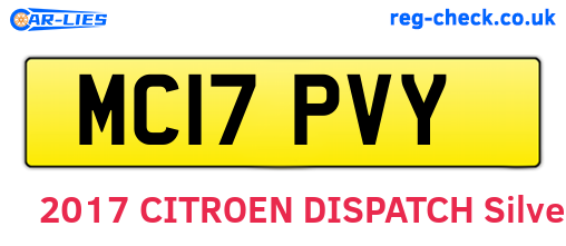 MC17PVY are the vehicle registration plates.